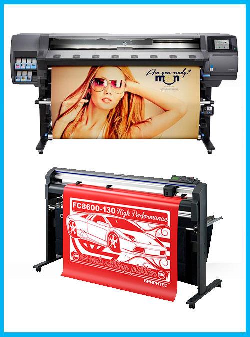 PAQUETE - Impresora HP Latex 360 de 64 pulgadas - Reacondicionada (90 días, 1, 2, 3 o 4 años de garantía) + Plotter de corte de vinilo Graphtec FC8600-130 de 54 pulgadas - Reacondicionado (90 días de garantía)