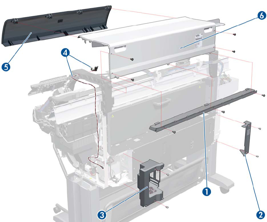 Cubierta del conector del lado izquierdo - Para la serie DesignJet T7100/T7200 (CQ105-67022)