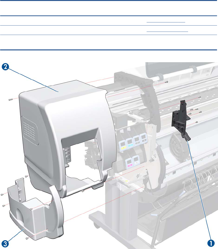 CQ105-67026 Conjunto de cubierta lateral izquierda - Para la serie de impresoras DesignJet T7100
