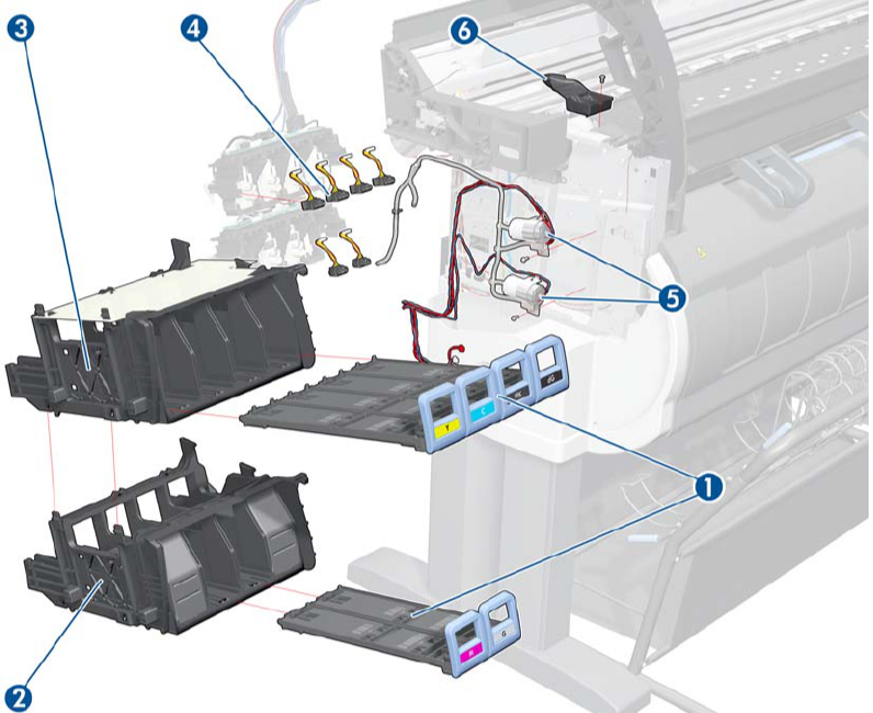 Bandejas de cartuchos - Para la impresora monocromática DesignJet T7100 (CQ101-67010)