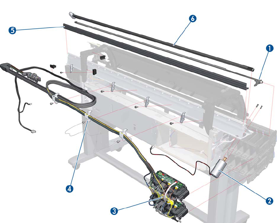 Tubos de suministro de tinta y cable de conexión para la serie HP DesignJet T7100 de 42" (CQ105-67045) - Nuevo