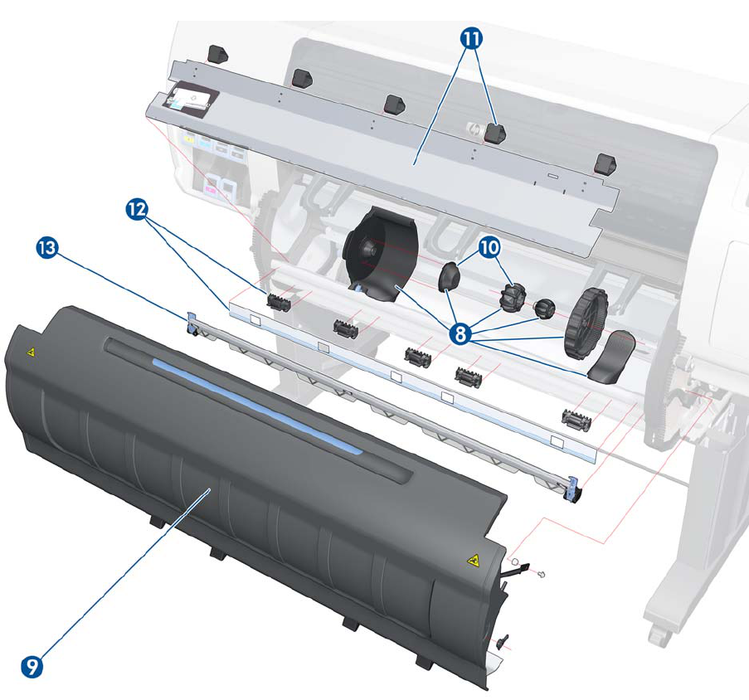 Conjunto de soporte de concentrador y adaptadores para las impresoras HP DesignJet T7100/T7200 (CQ105-67003)