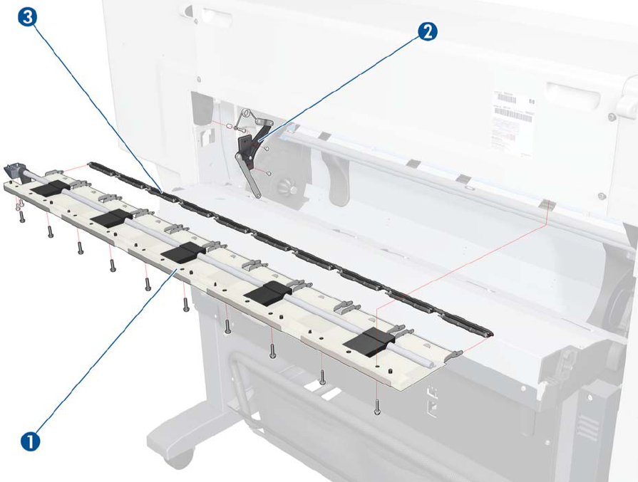 Conjunto de palanca de rueda de presión - Para la serie DesignJet T7100/T7200 (CQ105-67013)