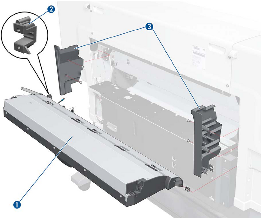 Puerta de limpieza para las series HP DesignJet T7100 y T7200 (CQ105-67030) - Nueva