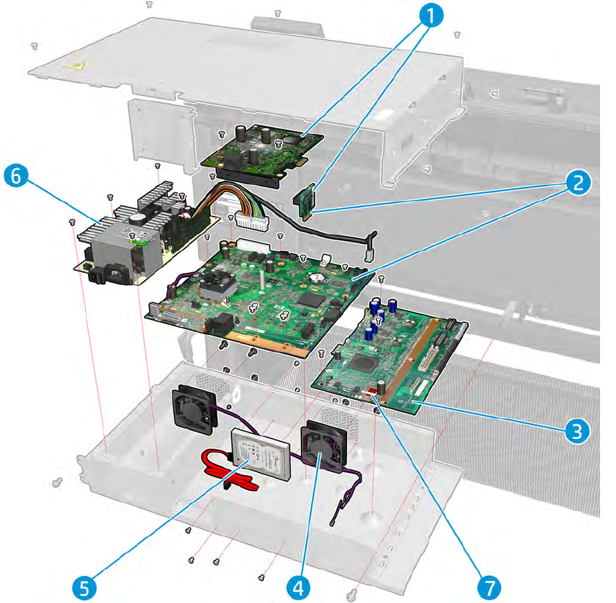 Alimentación del formateador con elevador - Para las series HP DesignJet T920, T930, T1500 y T1530 (CR357-67051)