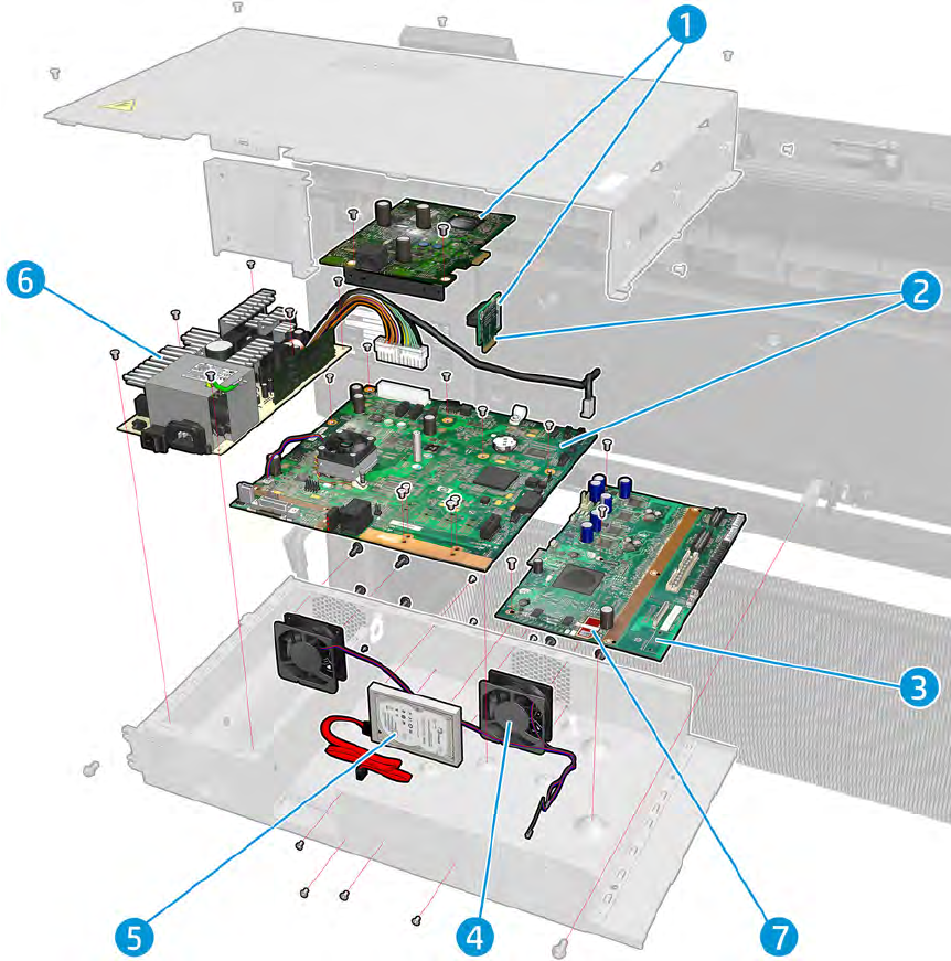 Ventilador E-Box para las series HP DesignJet T920, T1500, T2500 y T3500 (CR357-67048)
