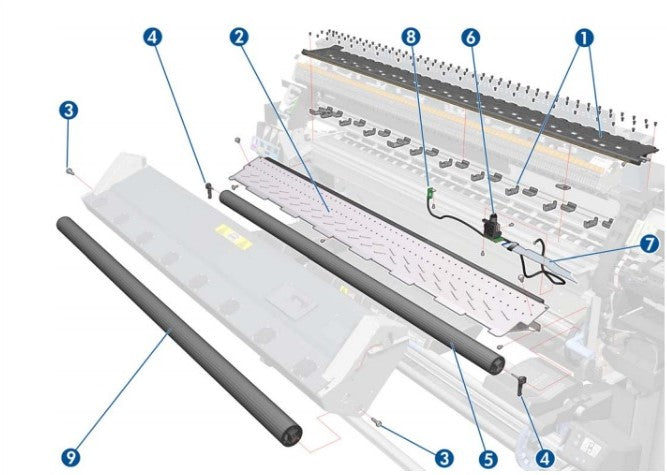 HP CH955-67065 Output Roller Support for HP Designjet L26500 www.wideimagesolutions.com 14.10