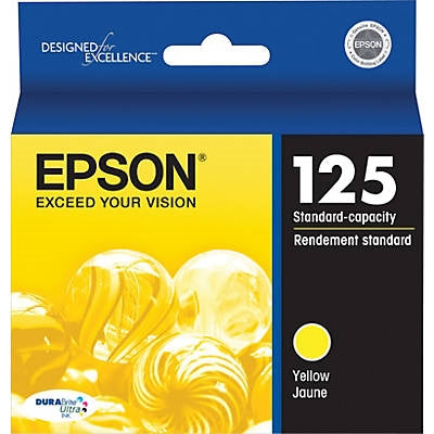 Cartucho de tinta Epson 125 DURABrite Ultra Yellow para Stylus NX125, NX127, NX130, NX230, NX420, NX530, NX625 y WorkForce 320, 323, 325, 520 - T125420-S
