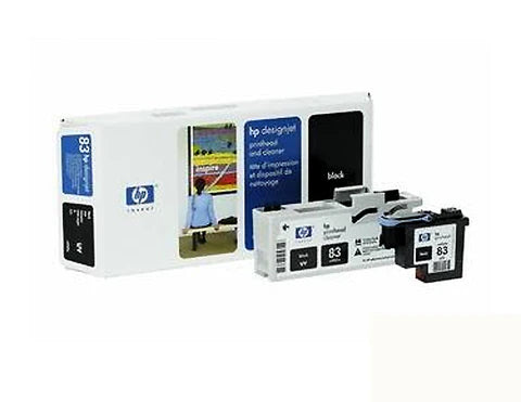 Cabezal de impresión y limpiador HP 83 UV negro para HP Designjet 5000, 5500 - C4960A (nuevo OEM)