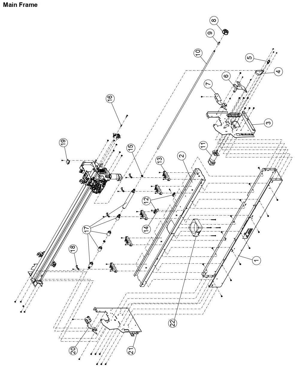 Chasis principal para Graphtec FC8000-160 / FC8600-160 (621291014)