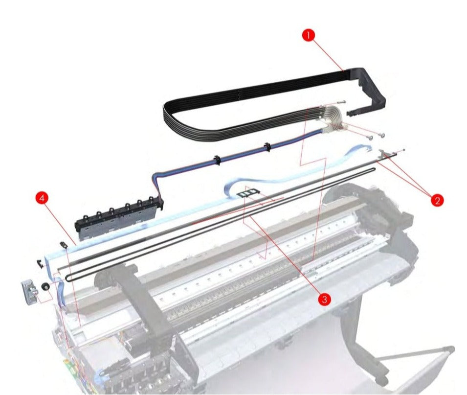 Correa de transporte para plotters HP Designjet T1100, T610, Z2100, Z3100 y Z3200 de 24" (Q5669-60673) - Nueva