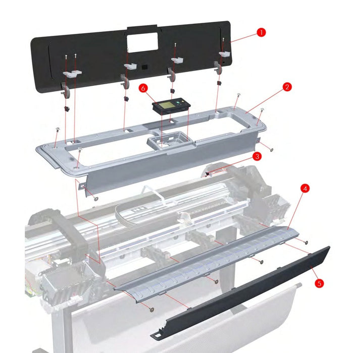 Cubierta de la ventana del panel frontal para los plotters HP DesignJet T620 y T610 de 24 pulgadas (Q6711-60002)