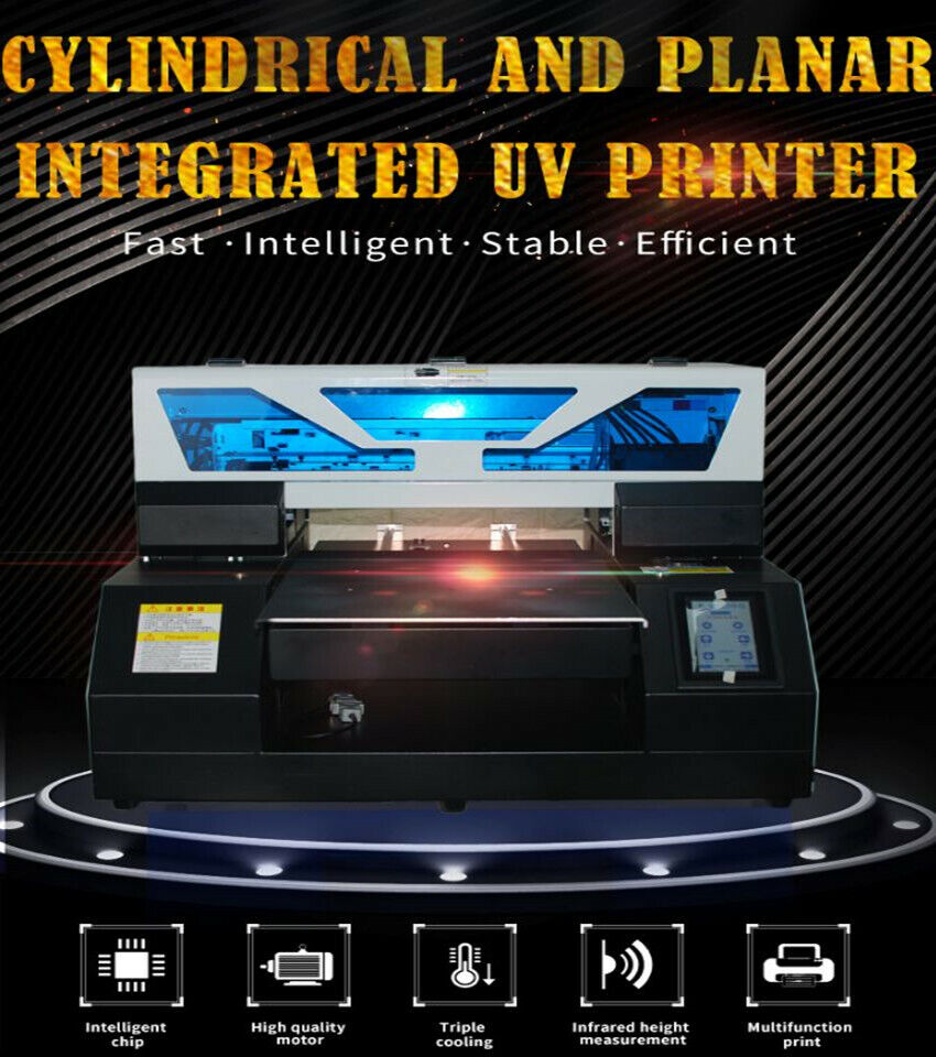 Impresoras UV DTG automáticas de cama plana A4/A3 para imprimir camisetas, fundas de teléfono y madera.