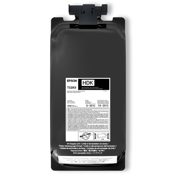 Tinta negra Epson UltraChrome DS HD de 1,6 litros para SureColor F6470, F6470H, F9570, F9570H (paquete de 2) - T53K920