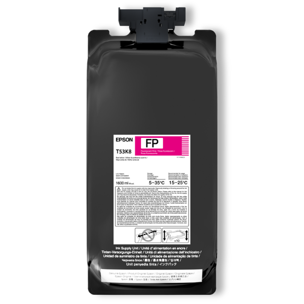Tinta fluorescente rosa Epson UltraChrome DS de 1,6 litros para SureColor F6470H y F9570H (paquete de 2) - T53K820