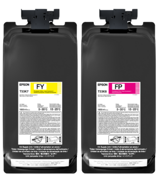 Paquete de tinta inicial Epson UltraChrome DS amarillo fluorescente y rosa para SureColor F6470H - T53KFLU