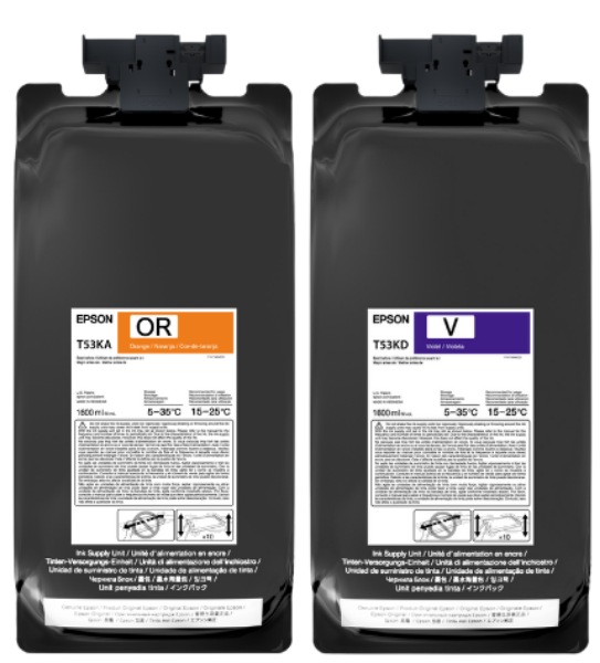 Paquete de tinta inicial Epson UltraChrome DS naranja y violeta para SureColor F6470H - T53KVIV