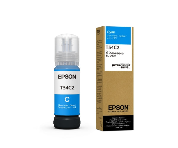 Botella de tinta Epson UltraChrome T54C cian de 70 ml para SureLab D570 - T54C220