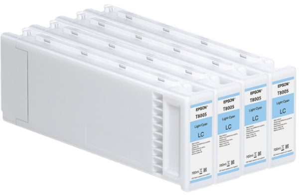 Tinta Epson UltraChrome Pro Cian Claro de 700 ml para Epson P10000 y P20000 (Paquete de 4) - T80050V