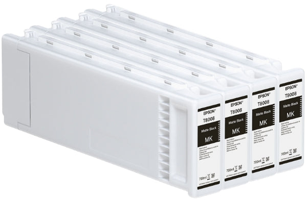 Tinta negra mate Epson UltraChrome Pro de 700 ml para Epson P10000 y P20000 (paquete de 4) - T80080V