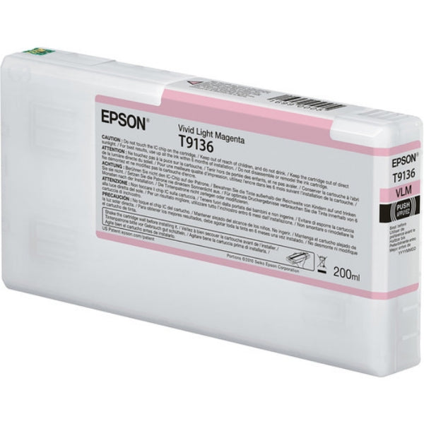 Cartucho de tinta Epson Ultrachrome HD Vivid Light Magenta de 200 ml para impresoras SureColor P5000 - T913600