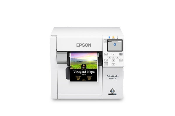 Impresora de etiquetas de inyección de tinta brillante Epson ColorWorks C4000 de 4&quot; - Nueva
