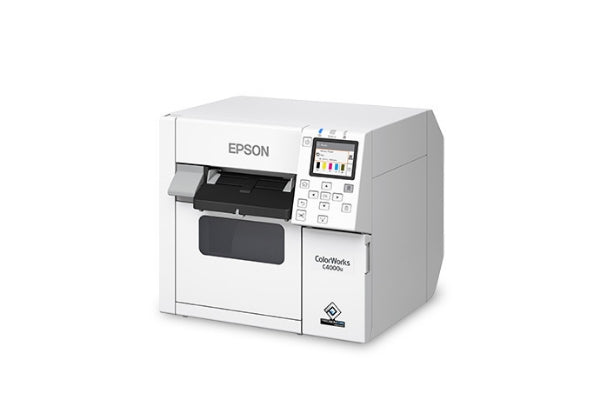 Impresora de etiquetas de inyección de tinta mate Epson ColorWorks C4000 de 4" - Nueva