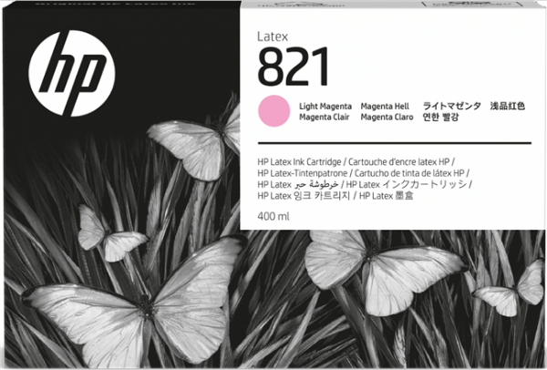 Cartucho de tinta HP 821 Latex magenta claro de 400 ml para impresoras Latex 110 y 115 - G0Y91A