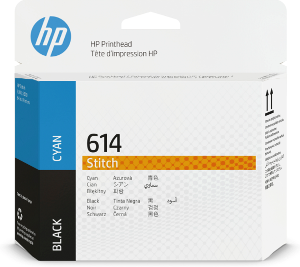 Cabezal de impresión de sublimación de tinta HP 614 cian y negro para S300 y S500 - 2LL62A