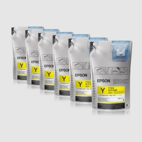 Paquetes de tinta amarilla Epson T741 UltraChrome DS (6 x 1000 ml) para SureColor F6070, F6200, F7070, F7170, F7200, F9200, F9370 - T741400
