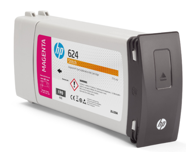 Cartucho de tinta HP 624 magenta DyeSub de 775 ml para Stitch S300 - 2LL55A