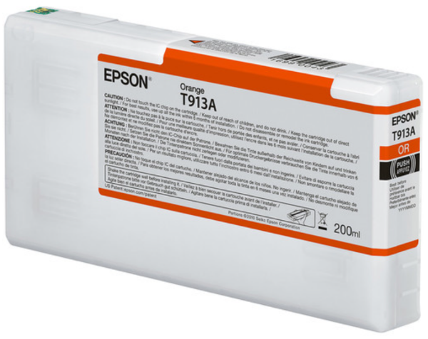 Cartucho de tinta Epson Ultrachrome HDX naranja de 200 ml para impresoras SureColor P5000 - T913A00