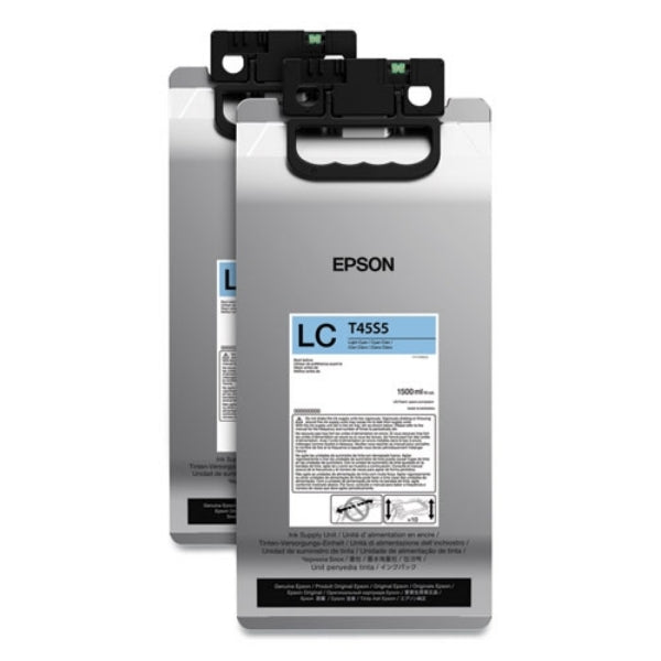 Tinta Epson (T45S) UltraChrome RS cian claro de alto rendimiento, 1,5 l (paquete de 2) para SureColor R5070L - T45S520