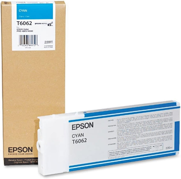Tinta Epson UltraChrome K3 cian de 220 ml para Stylus Pro 4800 y 4880 - T606200