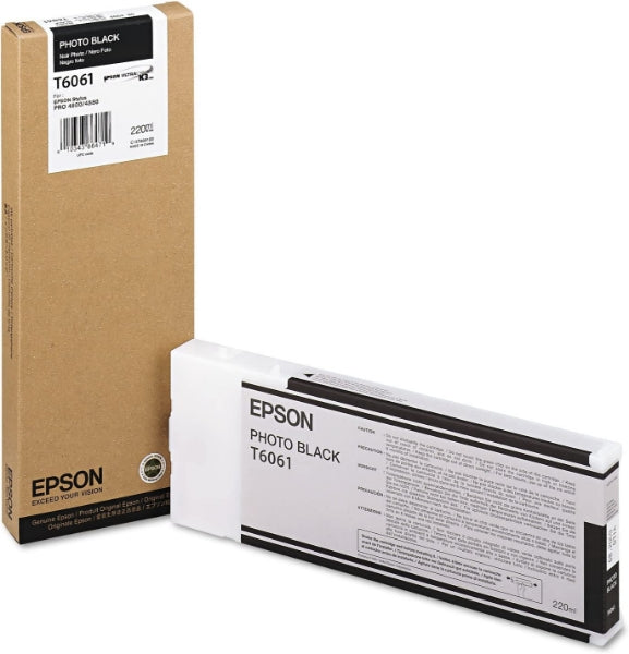 Tinta Epson UltraChrome K3 negra fotográfica de 220 ml para Stylus Pro 4800 y 4880 - T606100