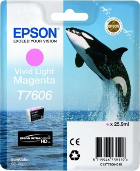 Tinta Epson 760 UltraChrome HD Vivid Light Magenta 25,9 ml para SureColor P600 - T760620