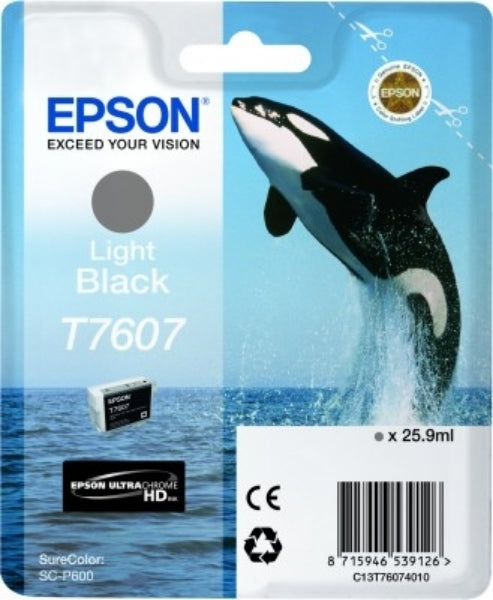 Tinta Epson 760 UltraChrome HD negra clara de 25,9 ml para SureColor P600 - T760720