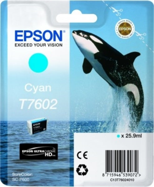 Tinta cian Epson 760 UltraChrome HD de 25,9 ml para SureColor P600 - T760220