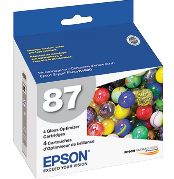 Optimizador de brillo de tinta Epson 87 UltraChrome (paquete de 4) para Stylus Photo R1900 - T087020