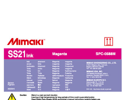 Tinta magenta SS21 (paquete de 2000 ml) para las series Mimaki CJV150, CJV300, JV150, JV300, JV33, JV5 y JV34-260 (SPC-0588M) 
