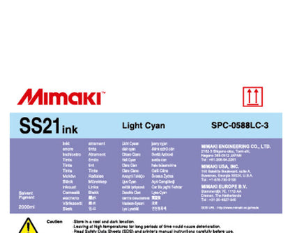 Tinta cian Lite SS21 (paquete de 2000 ml) para Mimaki JV5/JV33/JV300/JV330/CJV150/CJV300/CJV330/CJV30 - SPC-0588LC 