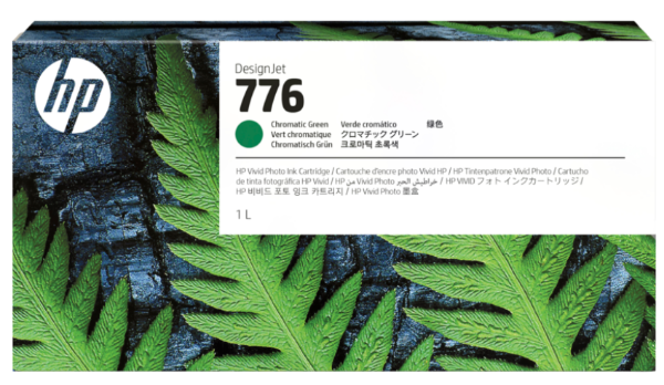 Cartucho de tinta DesignJet HP 776 verde cromático de 1 litro para DesignJet Z9+ Pro - 1XB03A
