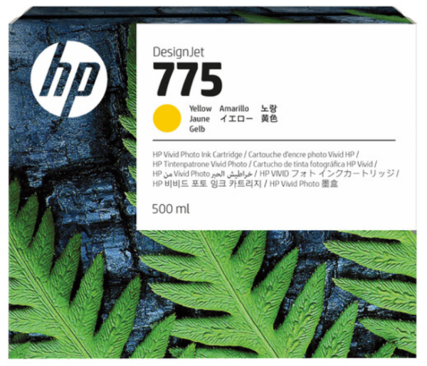 Cartucho de tinta DesignJet HP 775 amarillo de 500 ml para DesignJet Z6 Pro - 1XB19A