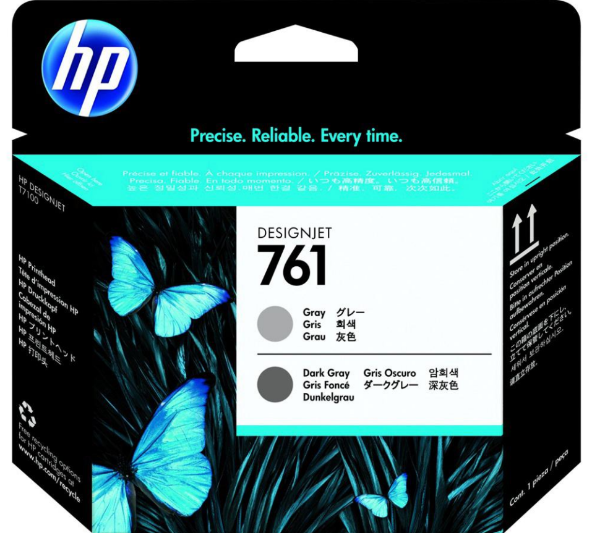 Cabezal de impresión DesignJet HP 761 gris/gris oscuro para HP DesignJet T7100 y T7200 - CH647A