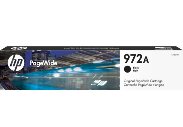 Cartucho de tinta original HP 972A PageWide negro para impresoras multifunción HP PageWide Pro 477dw, 477d2, 552dw, 452dw, 452dn, 577z, 577dw - F6T80AN