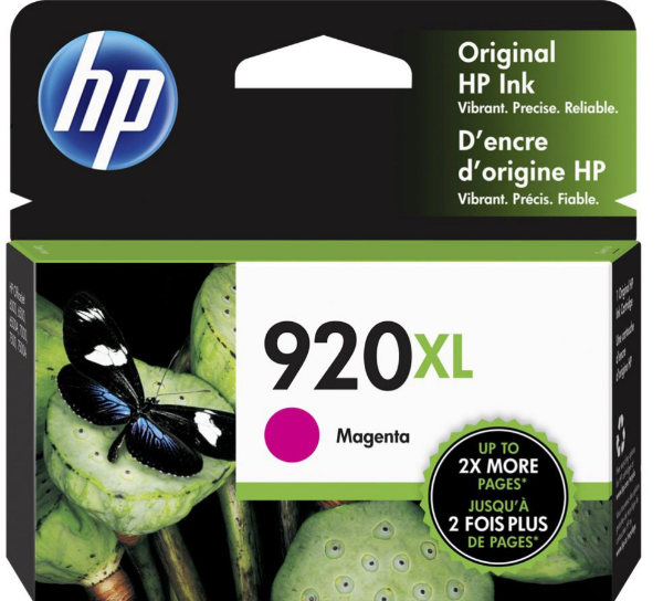 Cartucho de tinta magenta de alto rendimiento HP 920XL para HP OfficeJet 6000, 6500, 6500A y 7500A - CD973AN