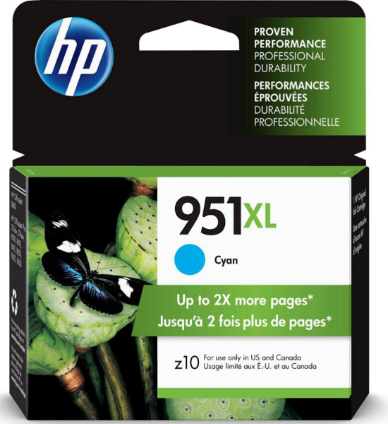 Cartucho de tinta original HP 951XL OfficeJet cian de alto rendimiento - CN046AN