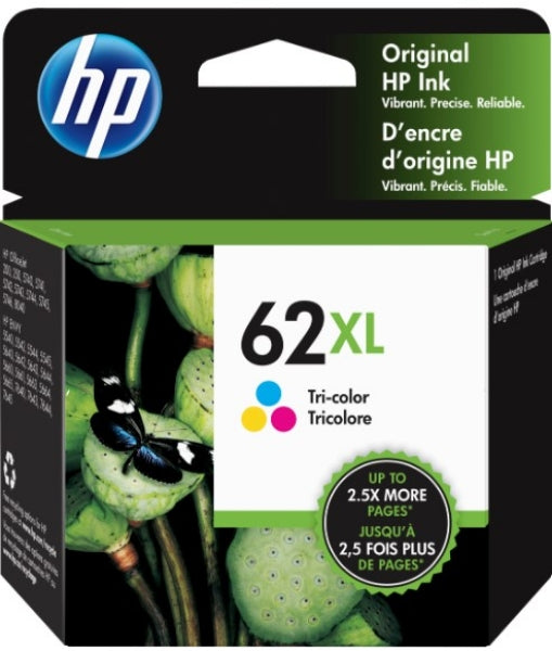 Cartucho de tinta original tricolor de alto rendimiento HP 62XL - C2P07AN