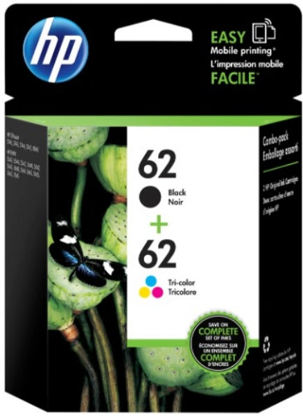 Paquete de 2 cartuchos de tinta originales HP 62 negro/tricolor - N9H64FN