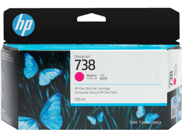 Cartucho de tinta magenta DesignJet HP 738 de 130 ml para DesignJet T850 y T950 - 498N6A 